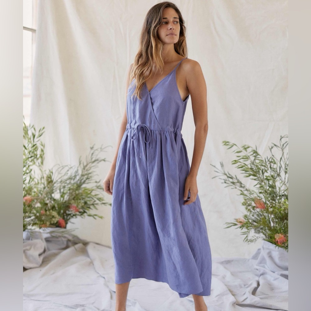 Christy Dawn Periwinkle Linen Lincoln Dress XS